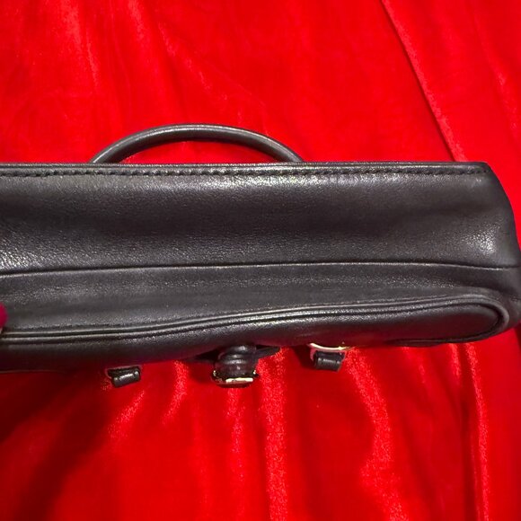 VINTAGE COLE HAAN BLACK LEATHER SILVER HARDWARE MINI BAG - Picture 5 of 14